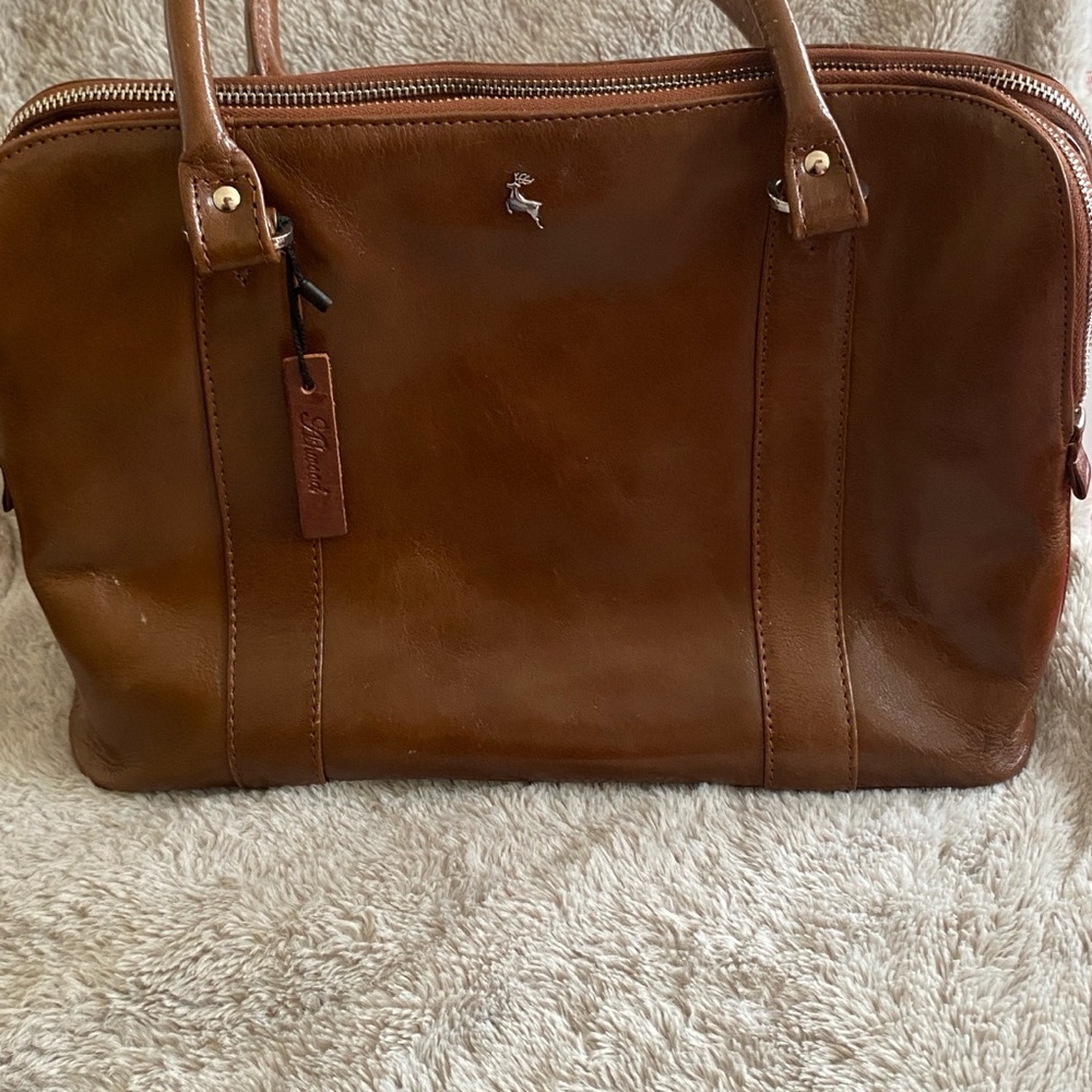Ashwood genuine Leather Briefcase Tote - Brown